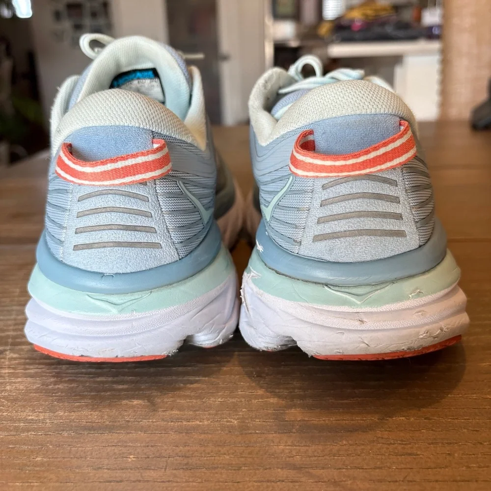 Hoka One One Gray and Blue Athletic Shoes